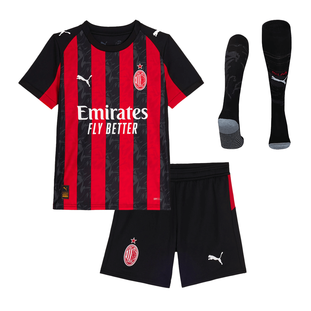 Ensemble complet maillot de foot domicile enfant AC Milan 2025/26