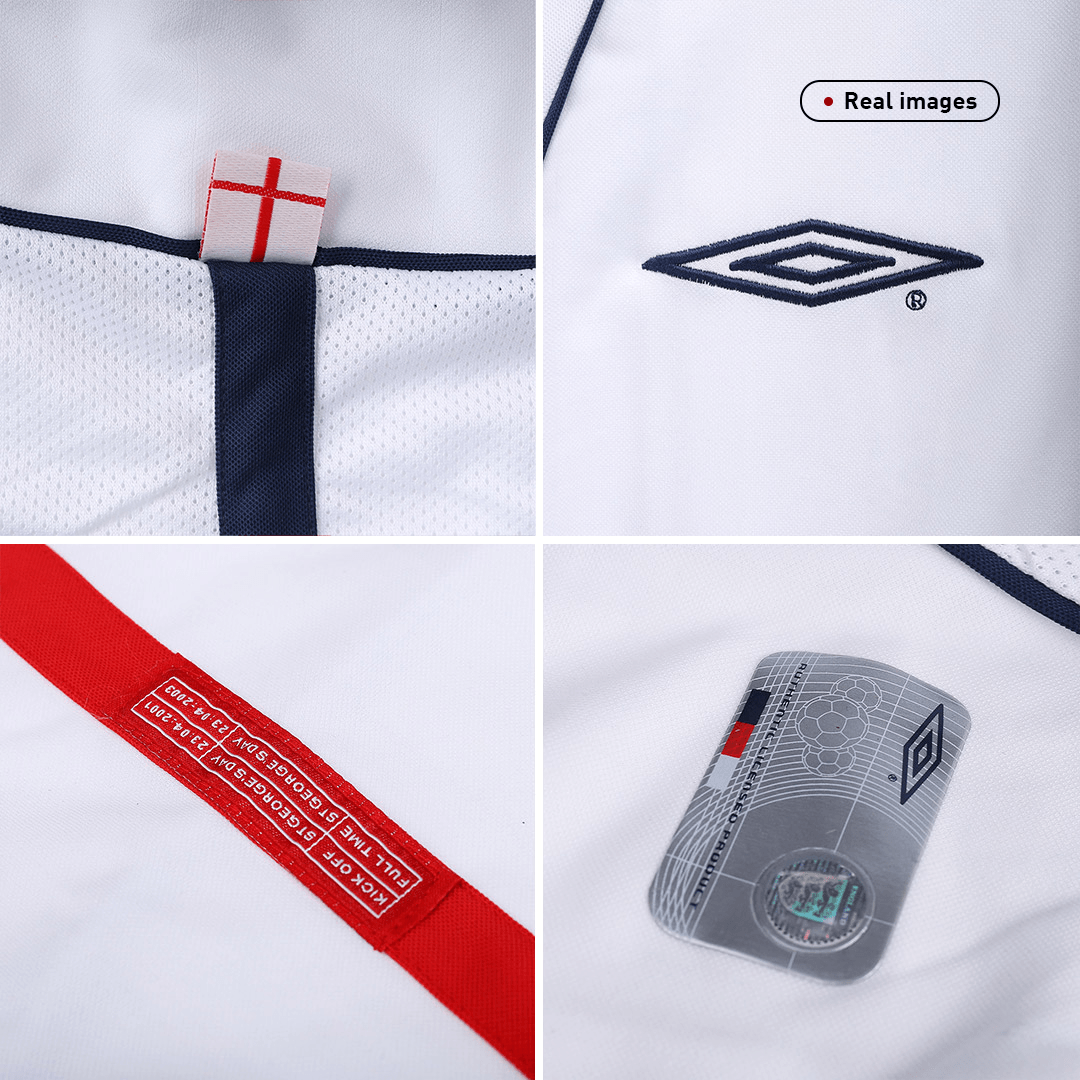 Retro BECKHAM #7 Men's England 2002 Home Soccer Jersey