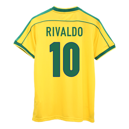 Maillot de football domicile homme Brésil Coupe du Monde 1998 RÉTRO RIVALDO #10
