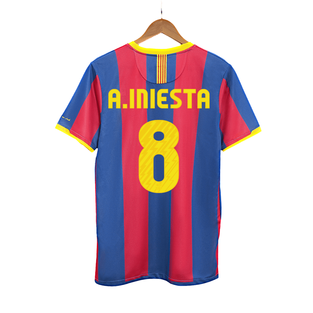 Maillot de Foot Rétro A.INIESTA #8 Domicile Barcelone 2010/11 pour Homme