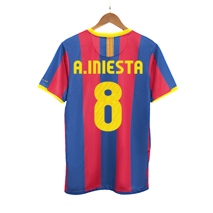 Maillot de Foot Rétro A.INIESTA #8 Domicile Barcelone 2010/11 pour Homme