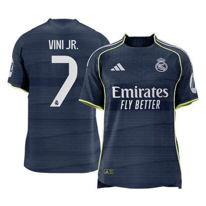 Maillot de football extérieur VINI JR. #7 Real Madrid 2025/26 pour homme - Coupe ajustée [QUALITÉ SUPÉRIEURE]