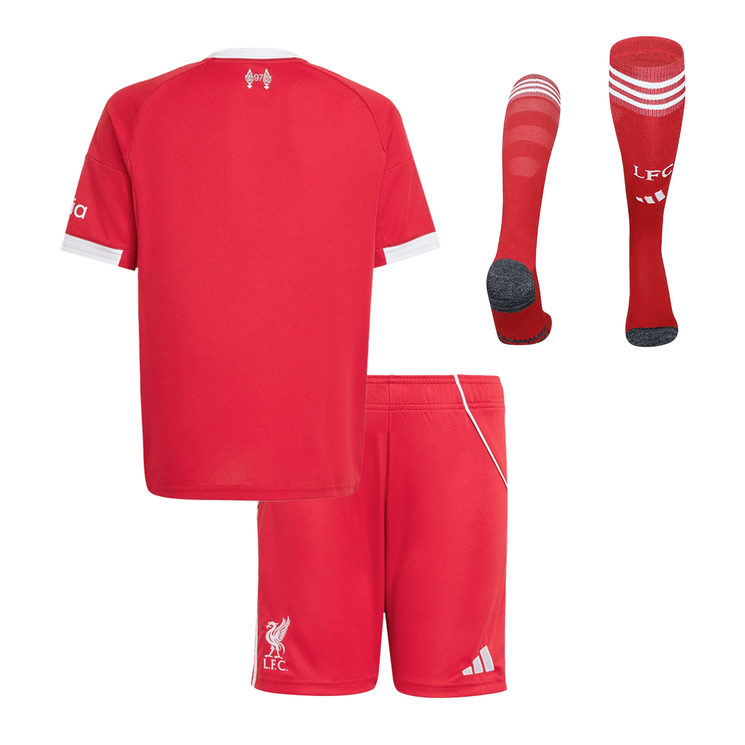 Ensemble complet maillot de foot domicile enfant Liverpool 2025/26