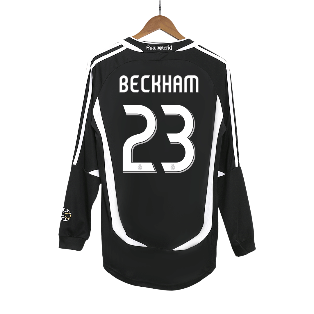Maillot de Foot Rétro BECKHAM #23 Homme Real Madrid 2006/07 Extérieur Manches Longues