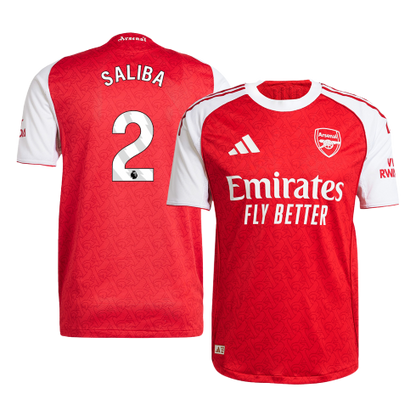 Maillot de foot domicile homme Arsenal 2025/26 version joueur SALIBA #2 - Coupe slim