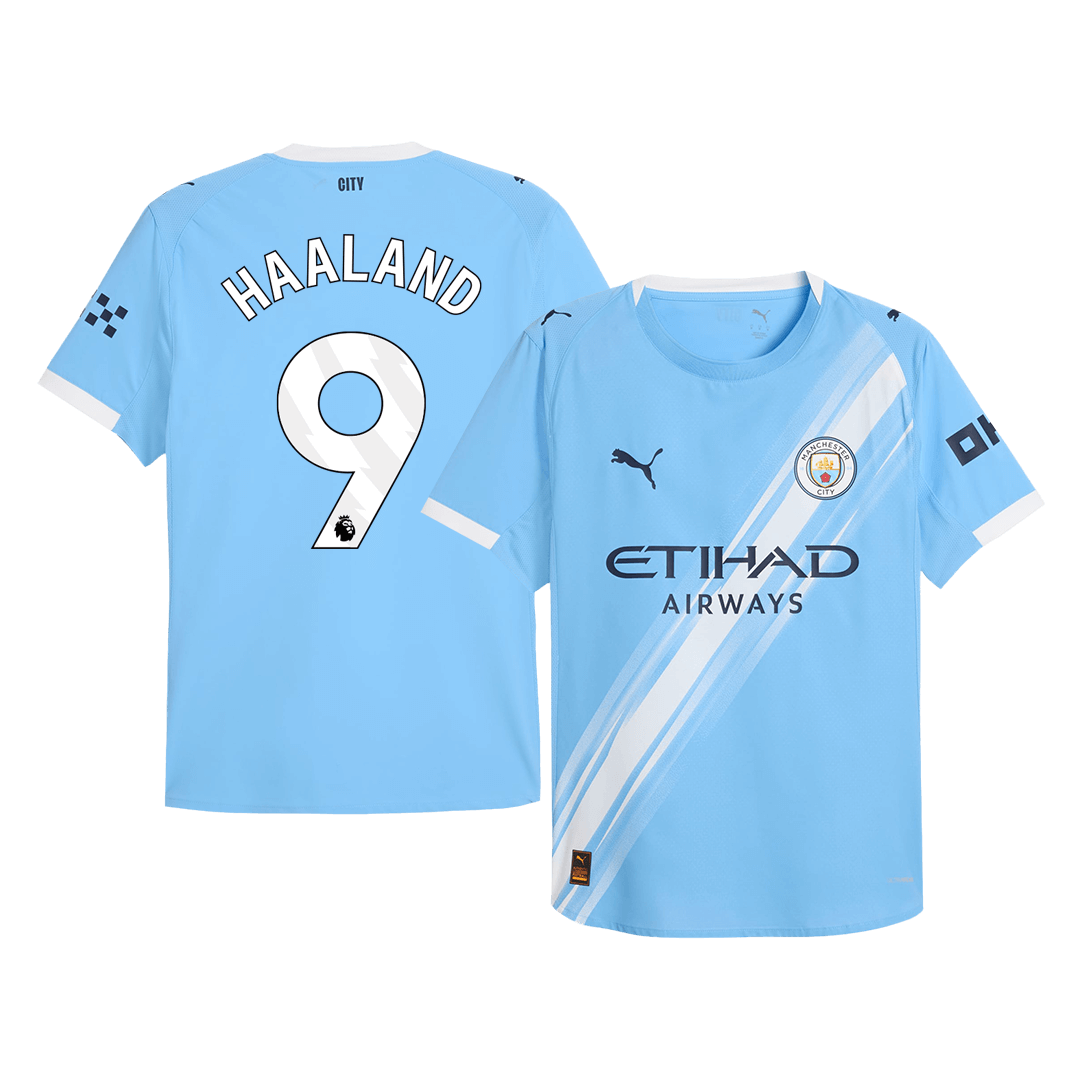 Maillot de football domicile Manchester City 2025/26 HAALAND #9 pour homme - Version joueur - Coupe ajustée