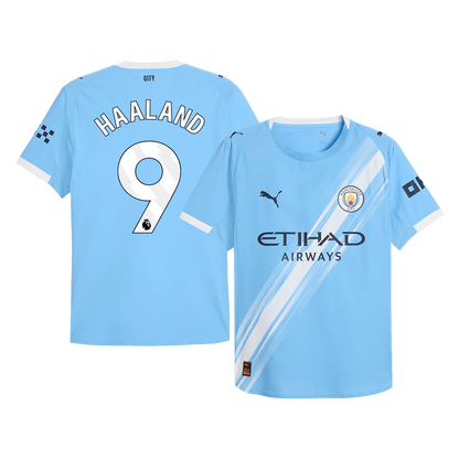 Maillot de football domicile Manchester City 2025/26 HAALAND #9 pour homme - Version joueur - Coupe ajustée