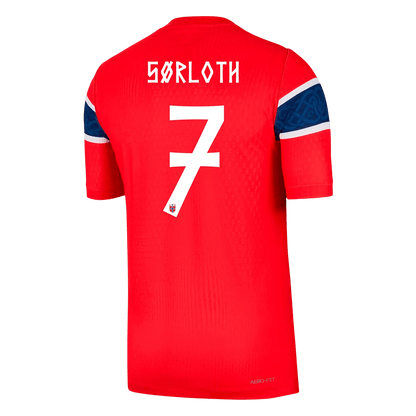 Maillot de foot domicile coupe ajustée SØRLOTH #7 Norvège Coupe du Monde 2026 version joueur homme