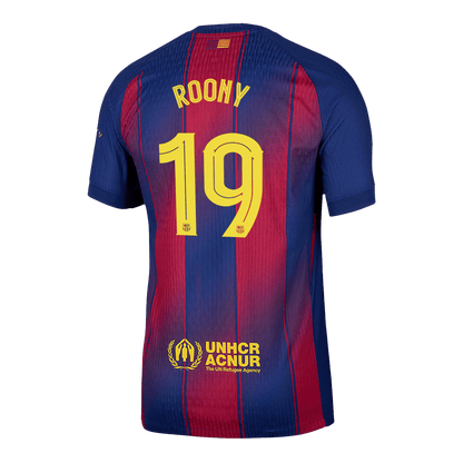 Maillot de football domicile ROONY #19 Barcelone LDC 2025/26 version joueur pour homme - Coupe ajustée