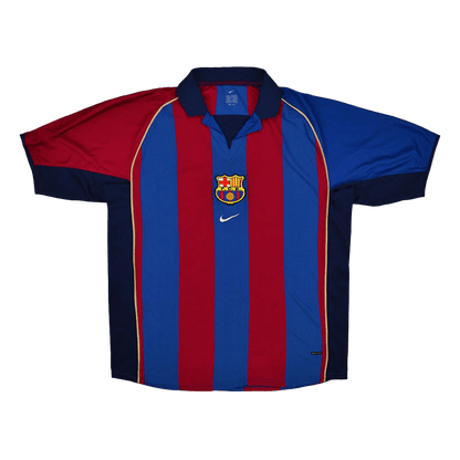 Maillot de football rétro domicile FC Barcelone 2001/02 pour homme