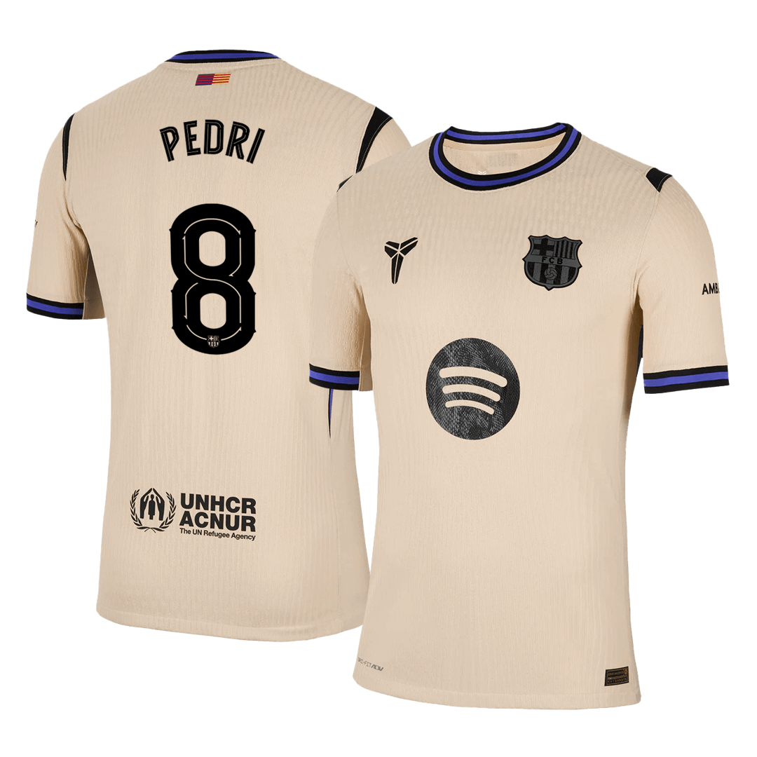 Maillot de football PEDRI #8 FC Barcelone extérieur version joueur UCL 2025/26 pour homme - Coupe slim