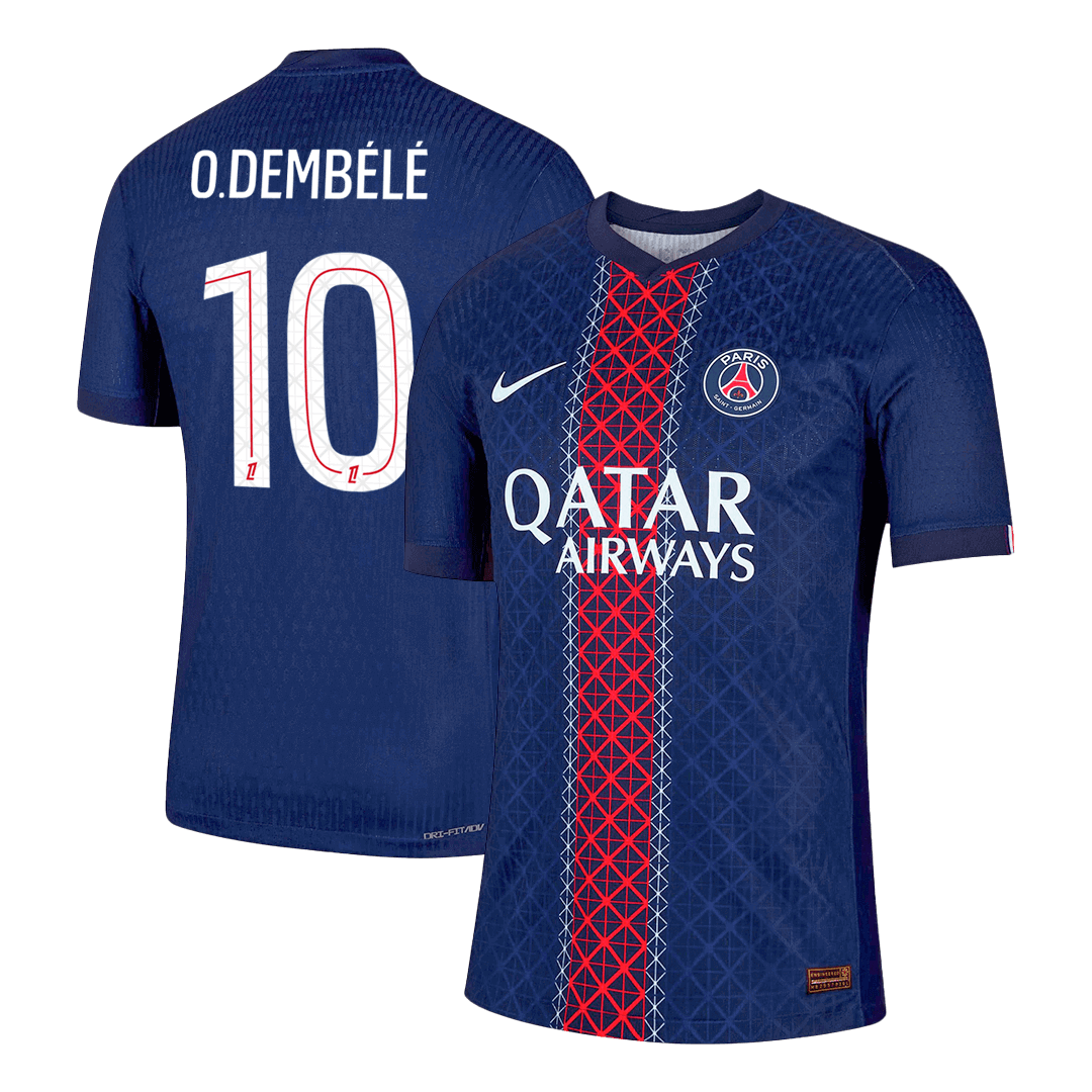 Maillot de Foot Domicile O.DEMBÉLÉ #10 PSG 2025/26 Version Joueur Homme - Coupe Ajustée
