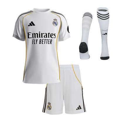 Kit de football domicile Real Madrid 2025/26 pour enfant [PREMIUM]