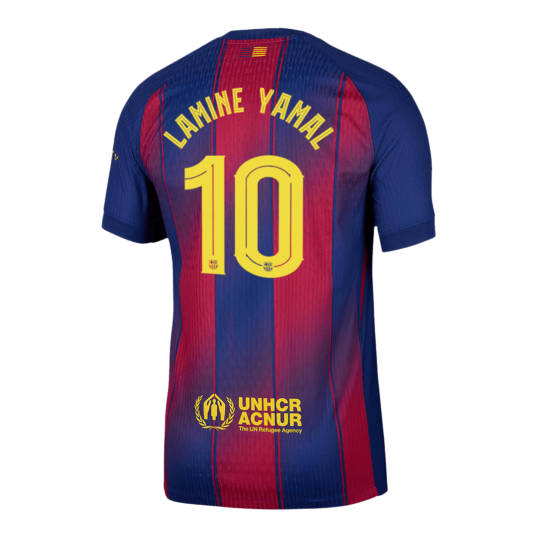 Maillot de Foot Domicile LAMINE YAMAL #10 Homme Barcelone UCL 2025/26 Version Joueur - Coupe Slim