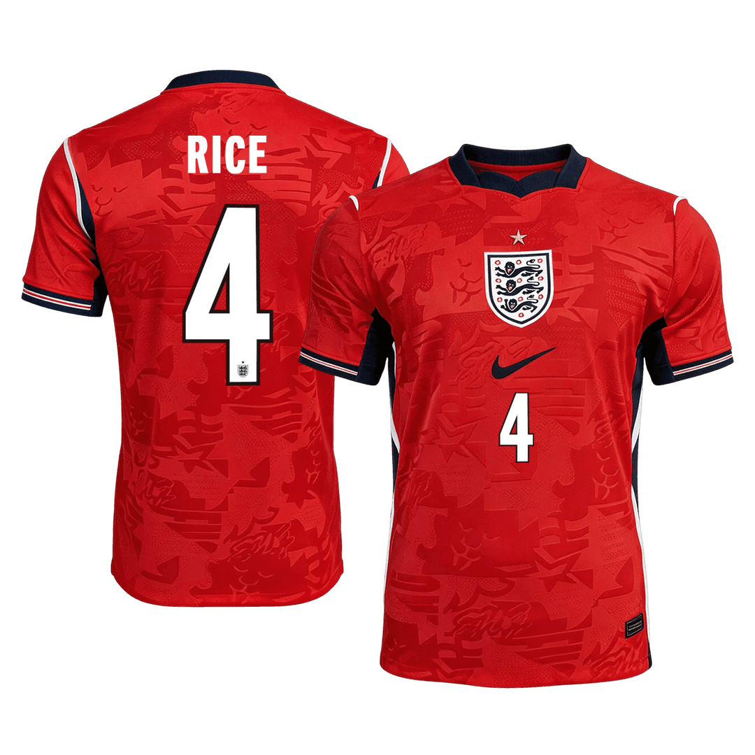 RICE #4 Men's England World Cup 2026 Player Version Away Soccer Jersey - Slim Fit