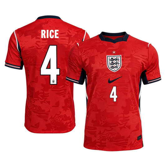 RICE #4 Men's England World Cup 2026 Player Version Away Soccer Jersey - Slim Fit