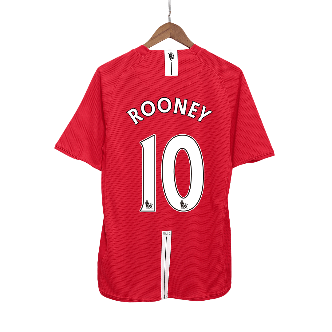 Maillot de Foot Domicile Rétro ROONEY #10 Homme Manchester United 2007/08