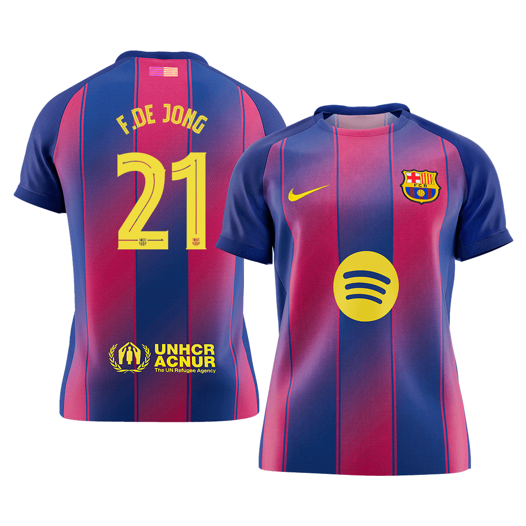 F.DE JONG #21 Maillot de Foot Domicile Homme Barcelone LDC 2025/26 [PREMIUM]