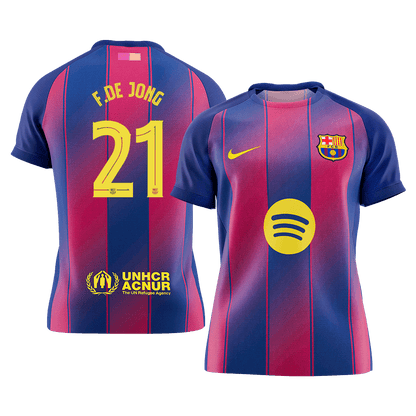 F.DE JONG #21 Maillot de Foot Domicile Homme Barcelone LDC 2025/26 [PREMIUM]