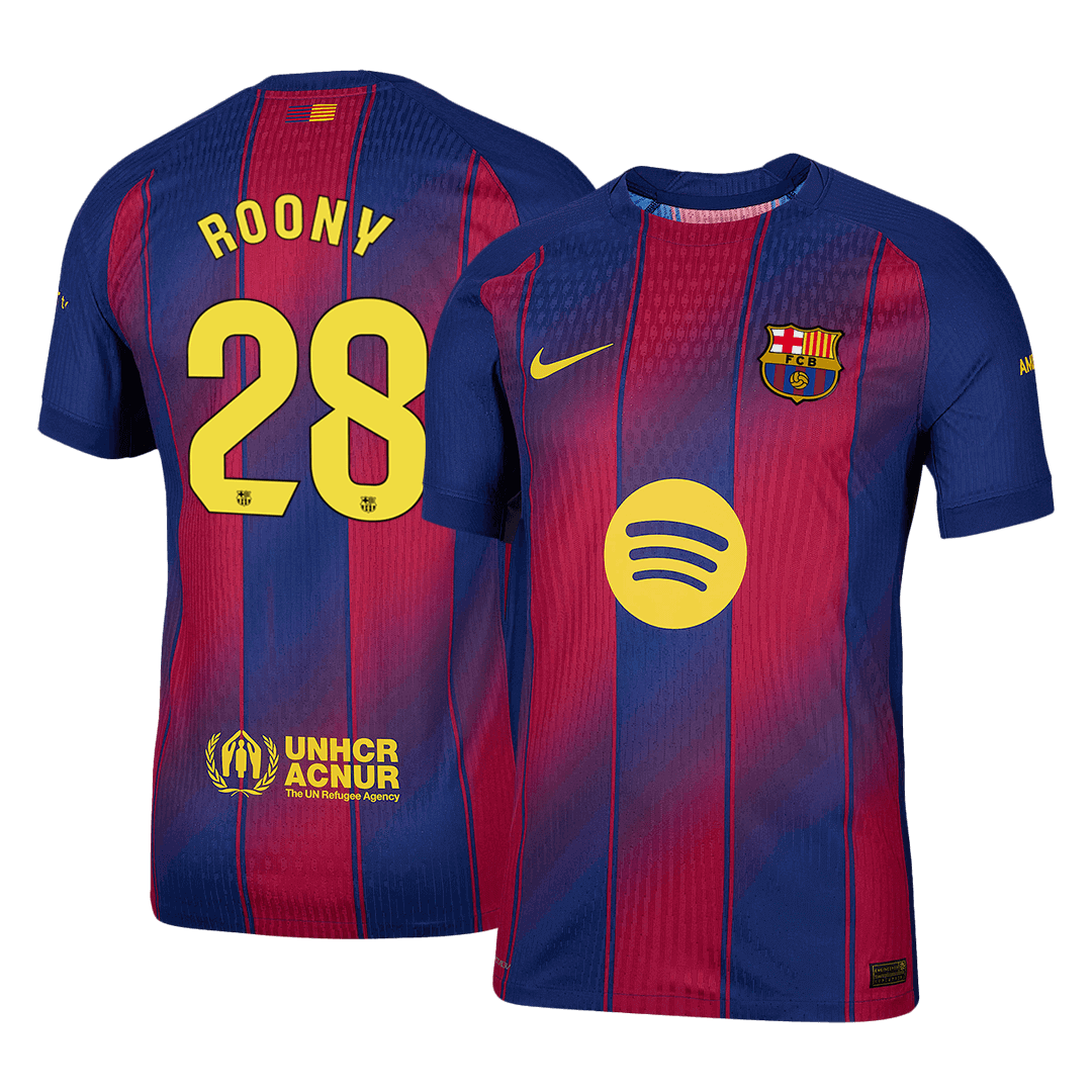 Maillot de Foot Domicile ROONY #28 FC Barcelone 2025/26 Version Joueur Homme - Coupe Slim