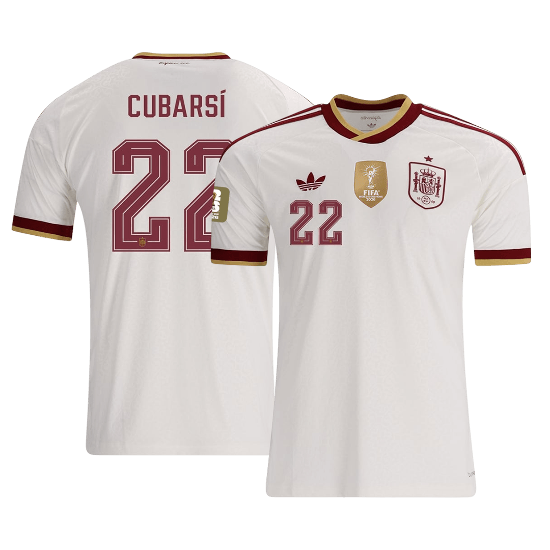 CUBARSÍ #22 Men's Spain World Cup 2026 Champion Edition Away Soccer Jersey