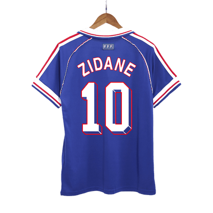 Maillot de foot domicile rétro ZIDANE #10 France Coupe du Monde 1998 pour homme