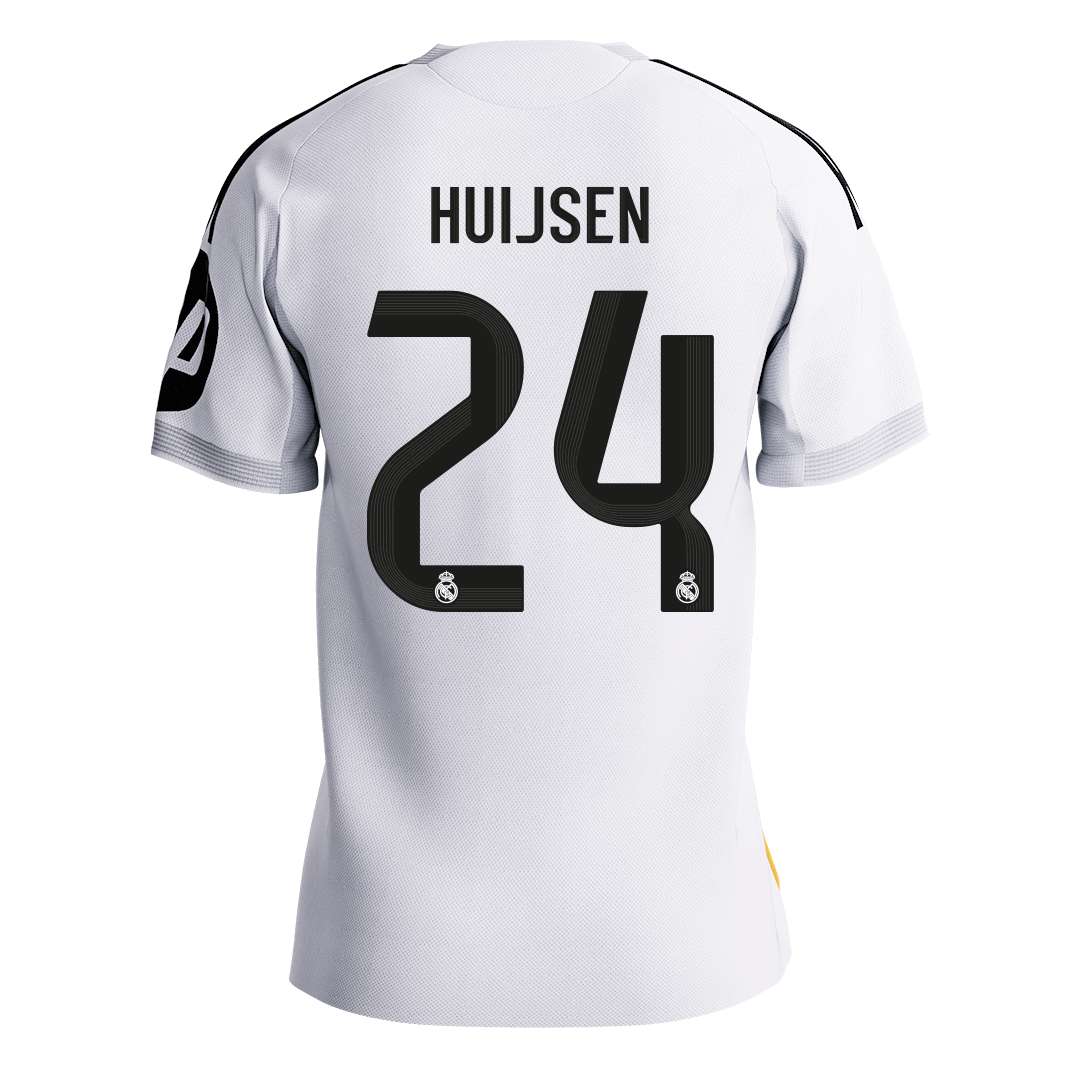 Maillot de football domicile Real Madrid 2025/26 version joueur HUIJSEN #24 pour homme - Coupe ajustée [PREMIUM]