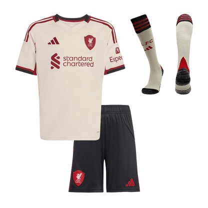 Ensemble complet maillot de foot extérieur enfant Liverpool 2025/26