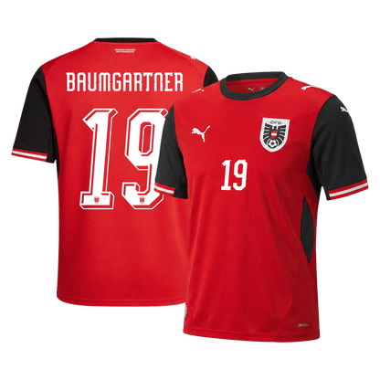 Maillot de Foot Domicile BAUMGARTNER #19 Autriche Coupe du Monde 2026 Homme