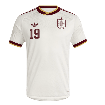 Maillot de foot extérieur slim pour homme LAMINE YAMAL #19 Équipe d'Espagne Coupe du Monde 2026 - Version Joueur