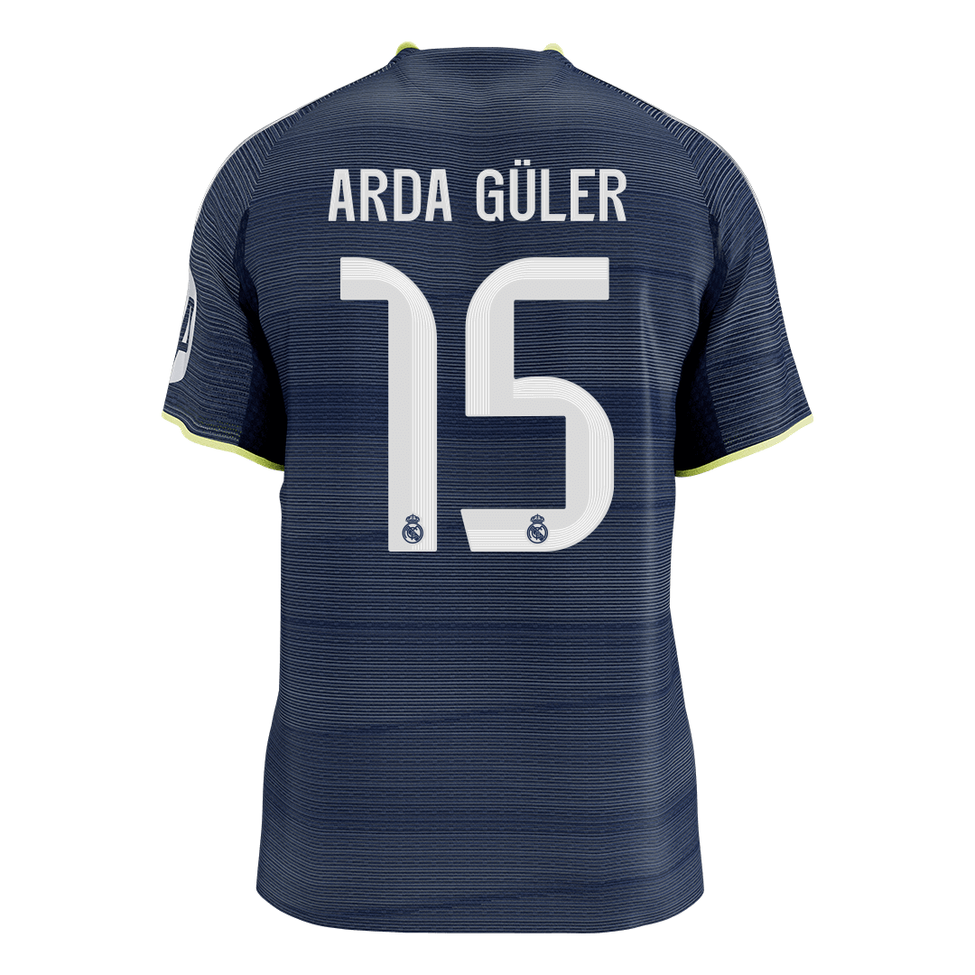 Maillot de foot extérieur ARDA GÜLER #15 Homme Real Madrid 2025/26 - Version joueur - Coupe ajustée [PREMIUM]