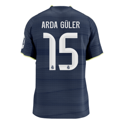 Maillot de foot extérieur ARDA GÜLER #15 Homme Real Madrid 2025/26 - Version joueur - Coupe ajustée [PREMIUM]
