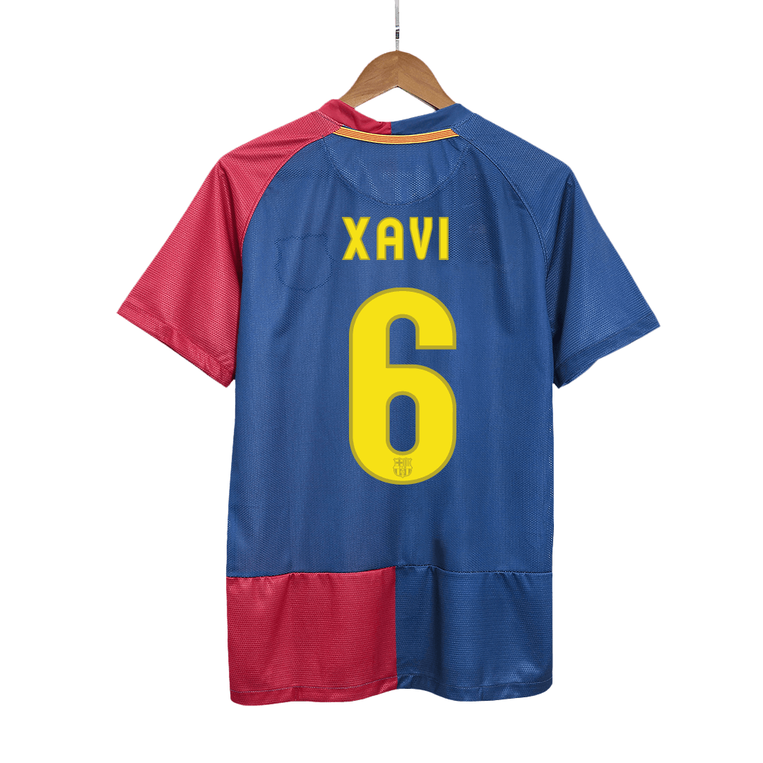 Maillot de football domicile homme Retro XAVI #6 Barcelone LDC Finale 2008/09