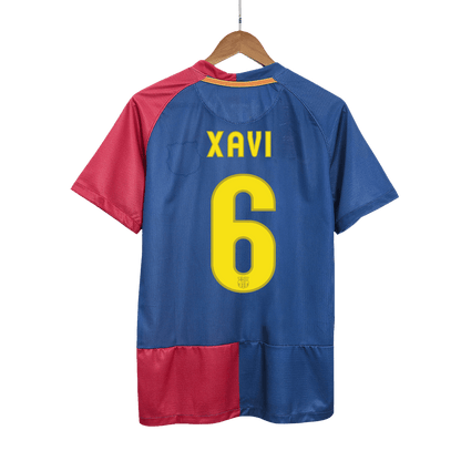 Maillot de football domicile homme Retro XAVI #6 Barcelone LDC Finale 2008/09