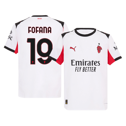 Maillot de football FOFANA #19 AC Milan 2025/26 pour homme - Version joueur extérieur - Coupe ajustée