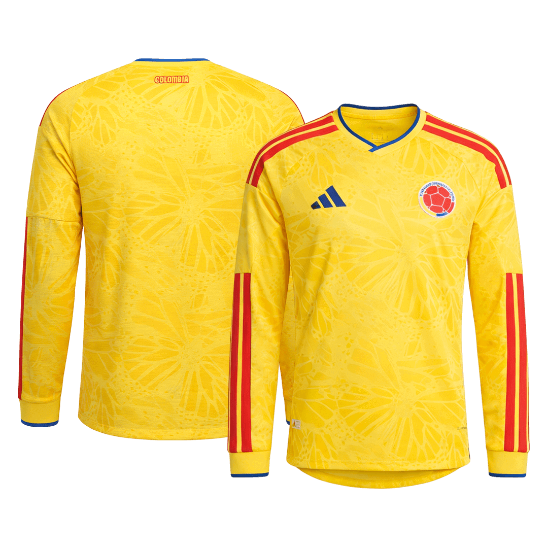 Maillot de football domicile à manches longues Colombie Coupe du Monde 2026 pour homme