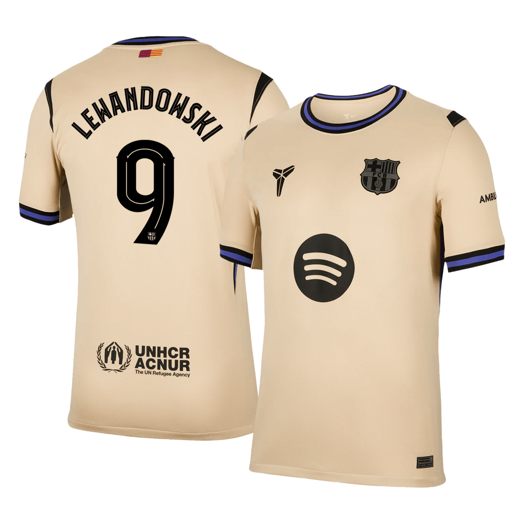 Maillot de foot extérieur LEWANDOWSKI #9 Homme FC Barcelone LDC 2025/26