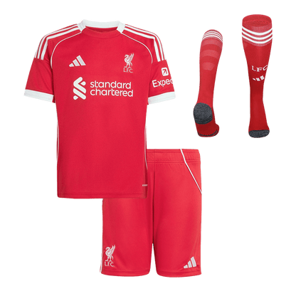Ensemble complet maillot de foot domicile enfant Liverpool 2025/26