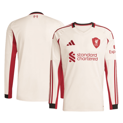 Maillot de football manches longues extérieur Liverpool 2025/26 pour homme