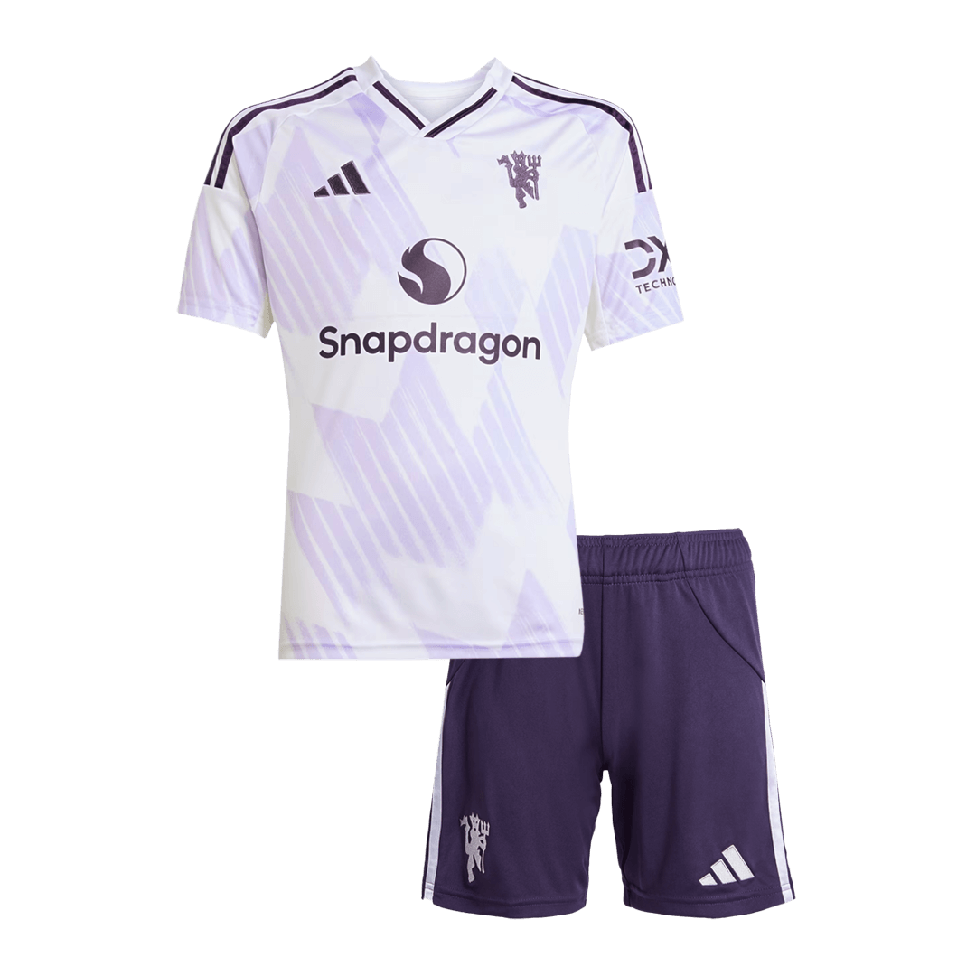 Maillot de football extérieur Manchester United 2025/26 pour enfant