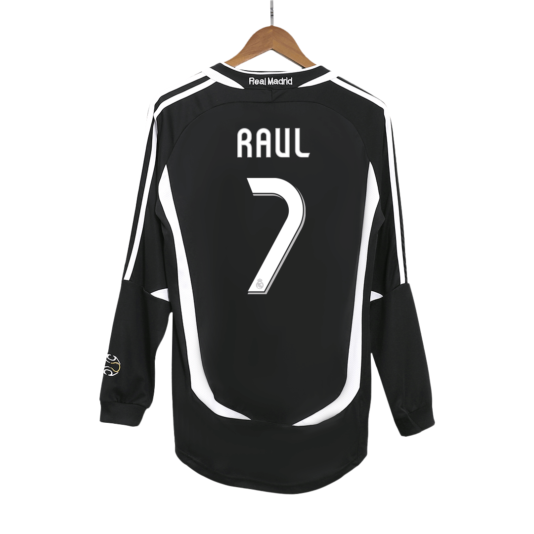 Maillot de foot rétro RAUL #7 du Real Madrid 2006/07 extérieur manches longues homme