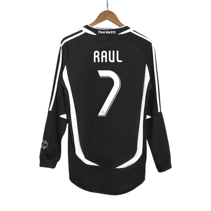 Maillot de foot rétro RAUL #7 du Real Madrid 2006/07 extérieur manches longues homme