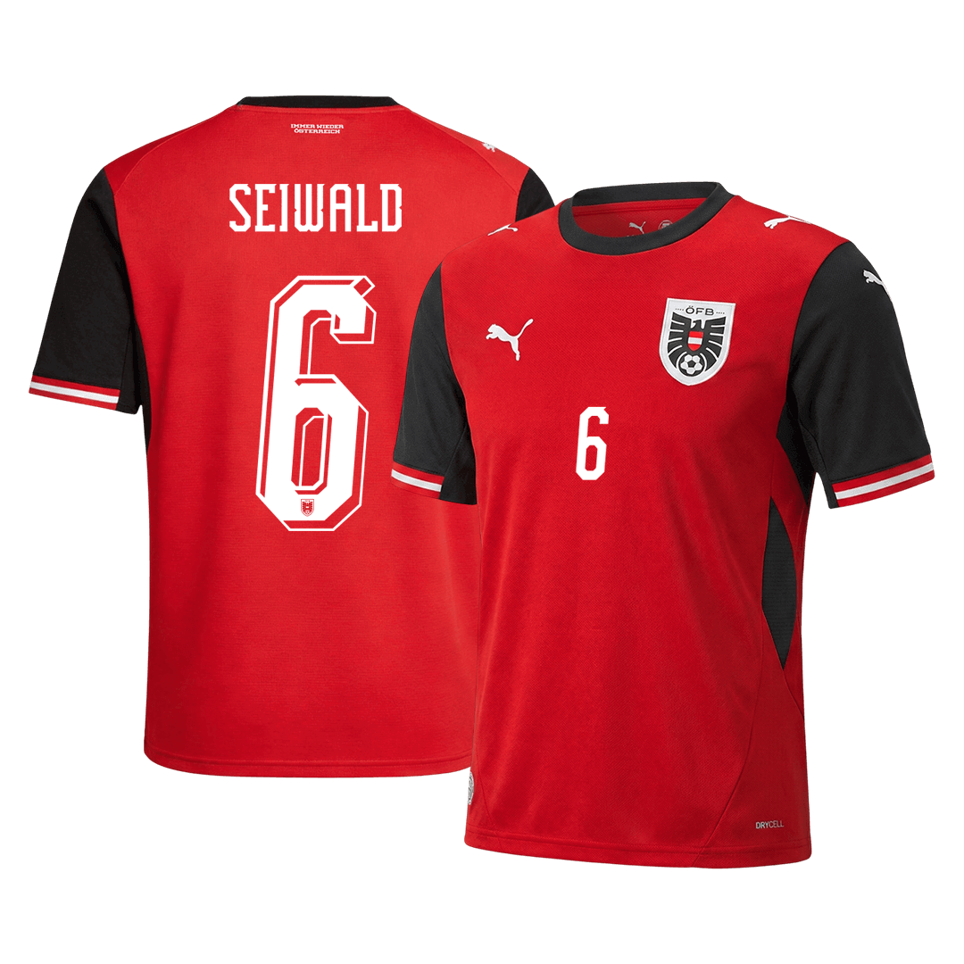 Maillot de Foot Domicile Homme Autriche Coupe du Monde 2026 SEIWALD #6
