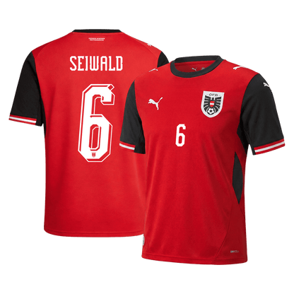 Maillot de Foot Domicile Homme Autriche Coupe du Monde 2026 SEIWALD #6