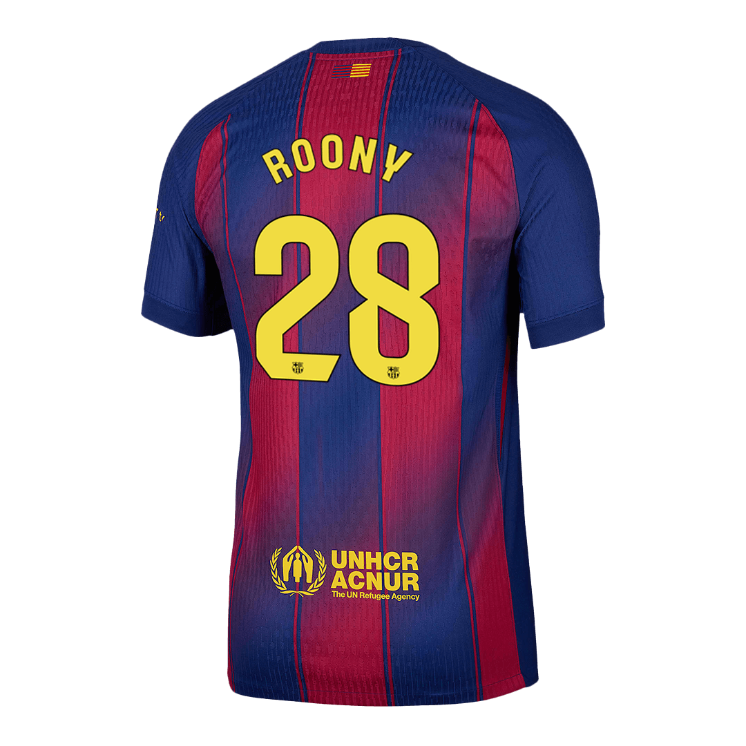 Maillot de Foot Domicile ROONY #28 FC Barcelone 2025/26 Version Joueur Homme - Coupe Slim