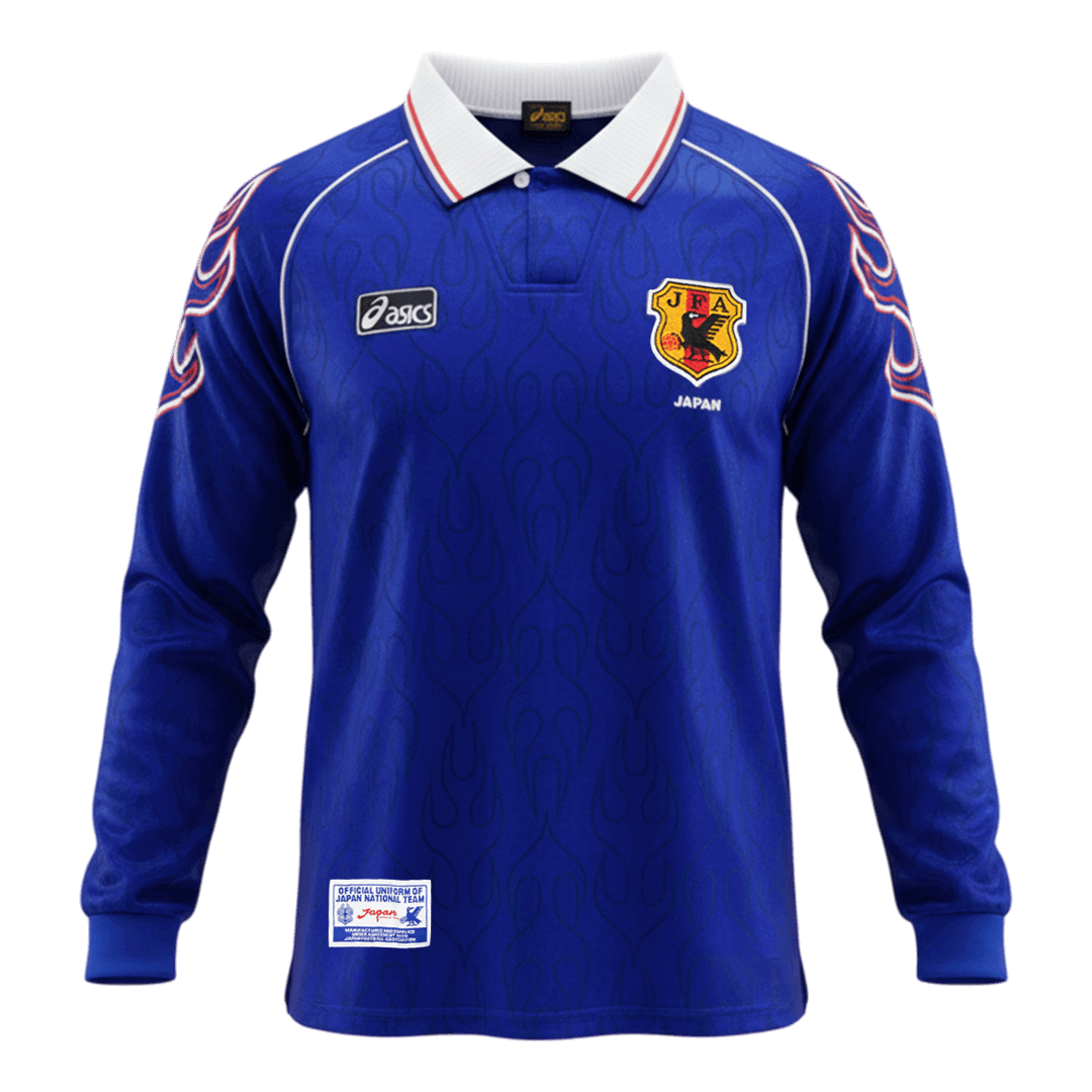 Maillot de football rétro domicile à manches longues pour homme Japon Coupe du Monde 1998