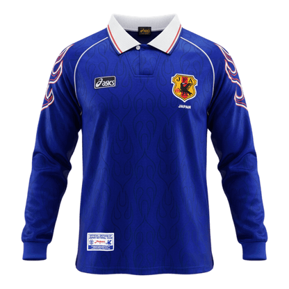 Maillot de football rétro domicile à manches longues pour homme Japon Coupe du Monde 1998