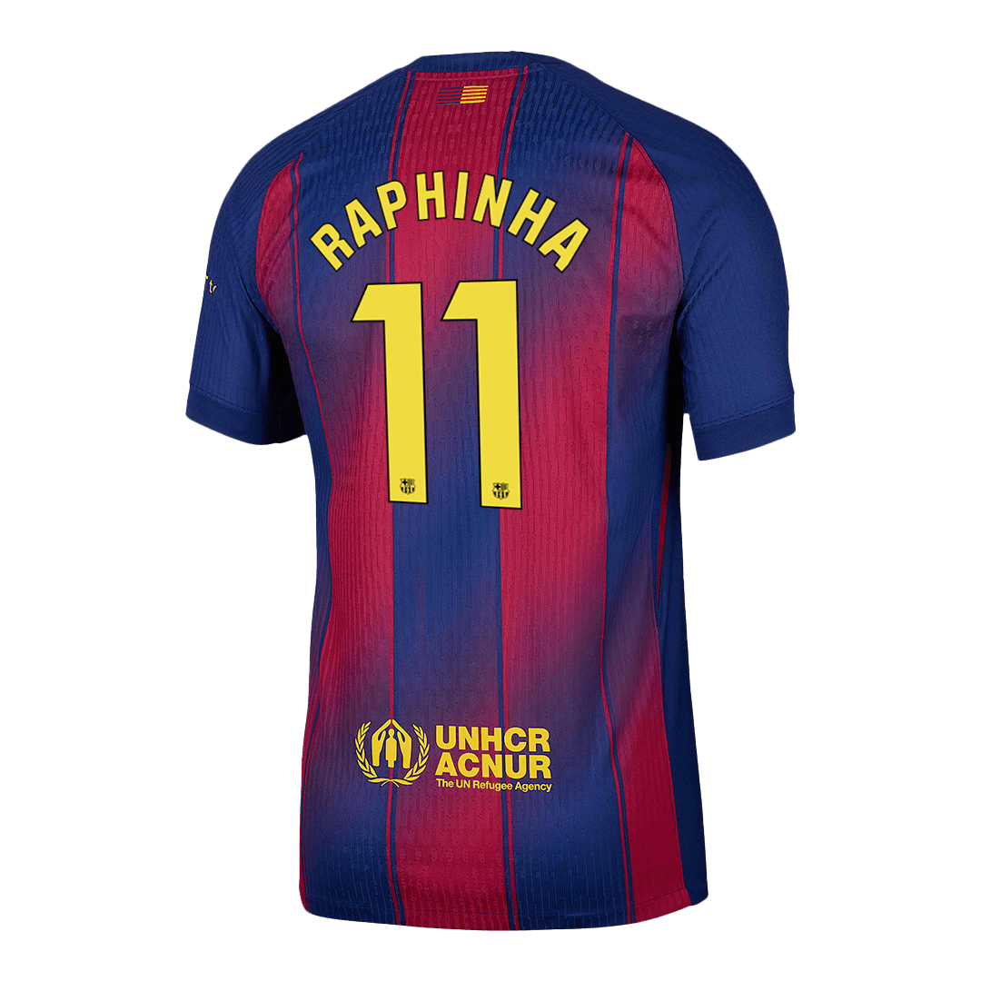Maillot de Foot Domicile Homme FC Barcelone 2025/26 RAPHINHA #11 Version Joueur - Coupe Ajustée