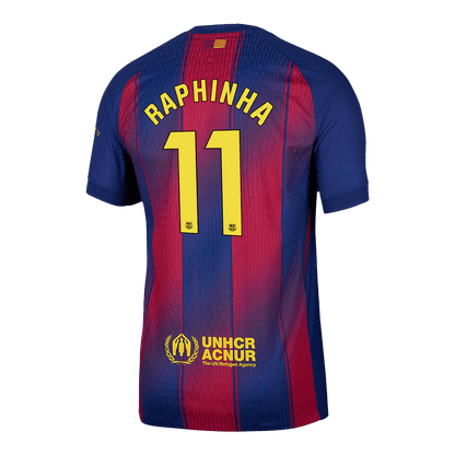 Maillot de Foot Domicile Homme FC Barcelone 2025/26 RAPHINHA #11 Version Joueur - Coupe Ajustée