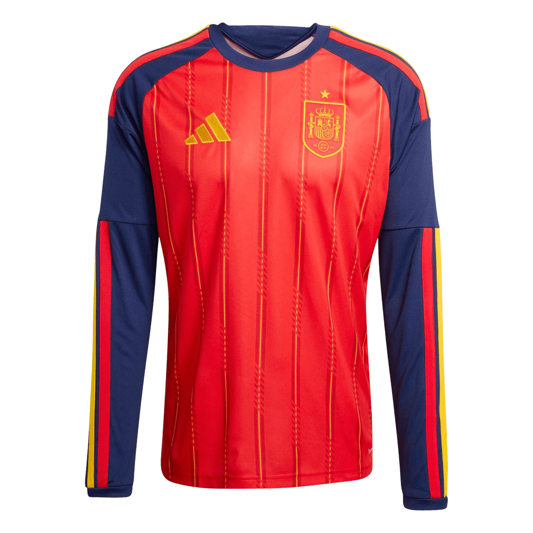 Maillot de football domicile à manches longues pour hommes Espagne Coupe du Monde 2026